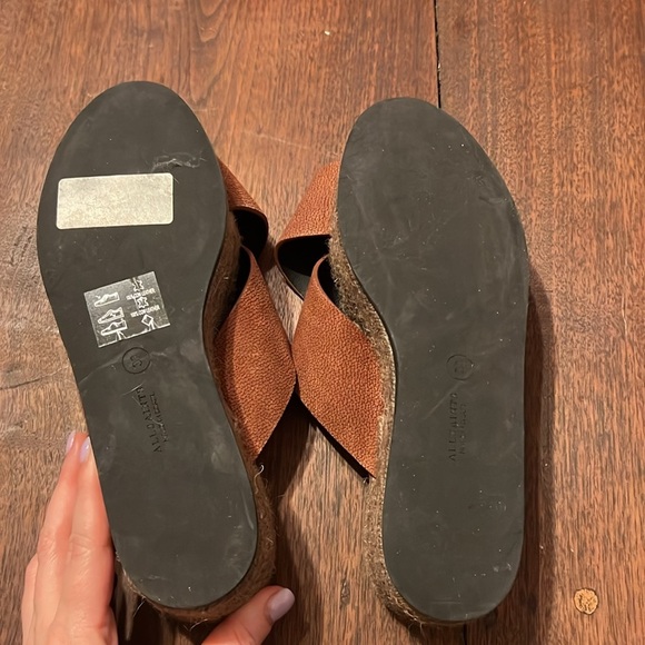 Allsaints Harlem Espadrille Platform Slide Sandal Rust Brown - Picture 5 of 6
